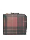 Comme Des Garçons Holographic Tartan-pattern Wallet In 红色