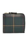 Comme Des Garçons Holographic Tartan-pattern Wallet In Yellow