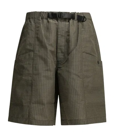 Comme Des Garçons Homme Checked Cargo Shorts In Green