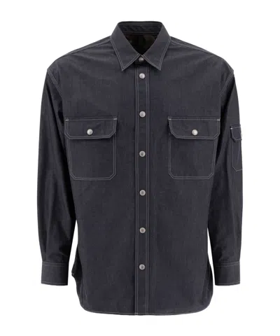 Comme Des Garçons Homme Denim Overshirt In Black