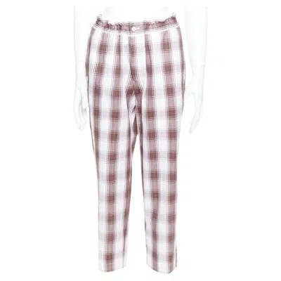 Pre-owned Comme Des Garçons Comme Des Garcons Homme Deux 2016 Brown White Checkered Tapered Pants S