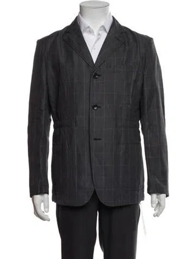 Pre-owned Comme Des Garçons Homme Deux 2019 Plaid Print Sport Coat In Gray