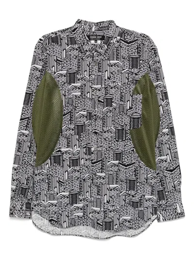 Comme Des Garçons Homme Deux Abstract-pattern Shirt In Black