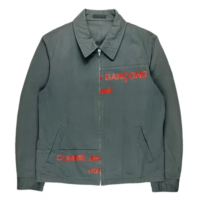 Pre-owned Comme Des Garçons Homme Deux Ad2001 Split Logo Work Jacket In Grey