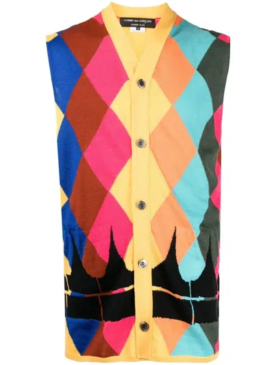 Comme Des Garçons Homme Deux Multicolor Jacquard Vest