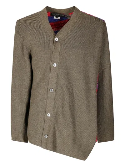 Comme Des Garçons Homme Deux Asymmetric-design Cardigan In Green