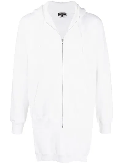 Comme Des Garçons Homme Deux Asymmetric-hem Hoodie In Weiss