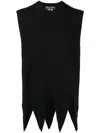 Comme Des Garçons Homme Deux Asymmetric Hem Black Waistcoat In Black
