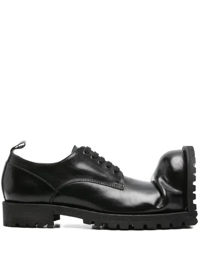 Comme Des Garçons Homme Deux Asymmetric Lace-up Shoes In Black