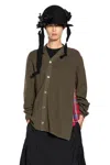 Comme Des Garçons Homme Deux Asymmetric Paneled Sweater In Green