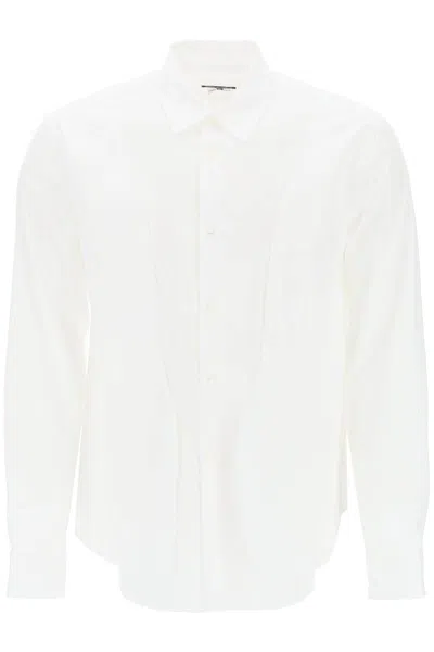 Comme Des Garçons Homme Deux Asymmetric Panelled Shirt In Bianco