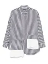 Comme Des Garçons Homme Deux Asymmetrisches Hemd Mit Streifen In Schwarz