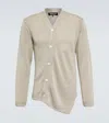 Comme Des Garçons Homme Deux Asymmetrical Linen Cardigan In Beige