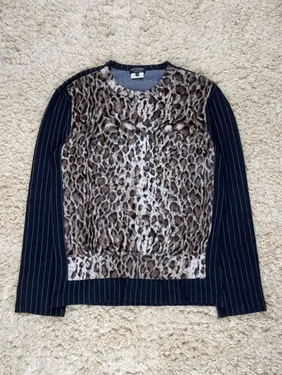 Pre-owned Comme Des Garçons Homme Deux A/w2009 Leopard Sweater In Black