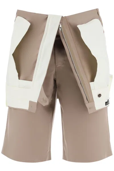 Comme Des Garçons Homme Deux Bermuda With Foldable In Beige