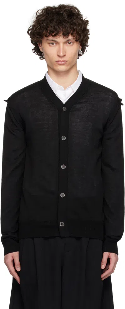 Comme Des Garçons Homme Deux Black Acrylic & Wool Cardigan