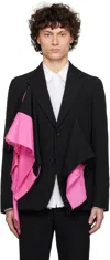 Comme Des Garçons Homme Deux Ruffled Jacket In Black