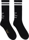 Comme Des Garçons Homme Deux Striped Logo Socks In Black