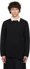 Comme Des Garçons Homme Deux Black Asymmetrical Sweatshirt