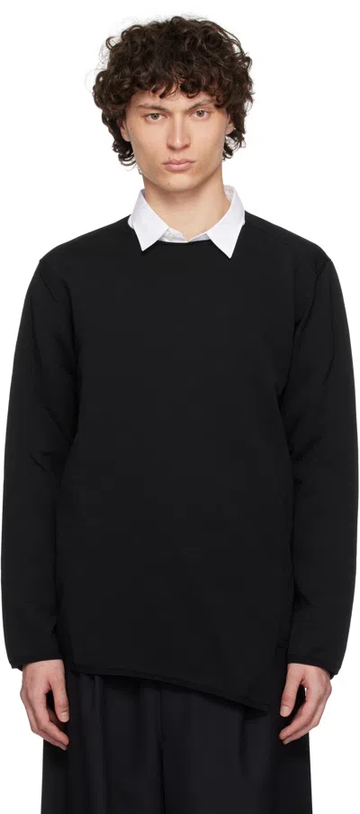 Comme Des Garçons Homme Deux Black Asymmetrical Sweatshirt