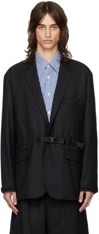 Comme Des Garçons Homme Deux Black Belted Blazer In 1 Black