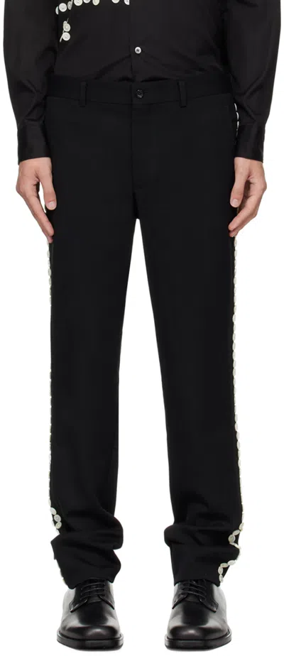 Comme Des Garçons Homme Deux Black Button Trousers In Schwarz