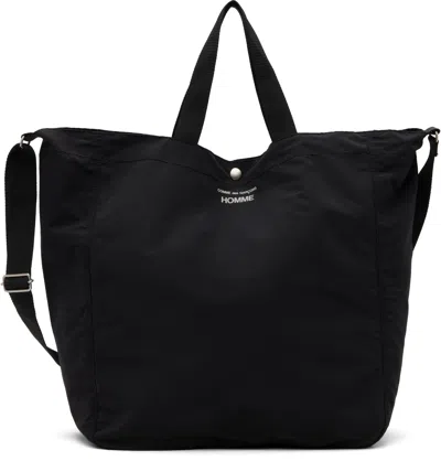 Comme Des Garçons Homme Deux Black Cotton Nylon Grosgrain Tote