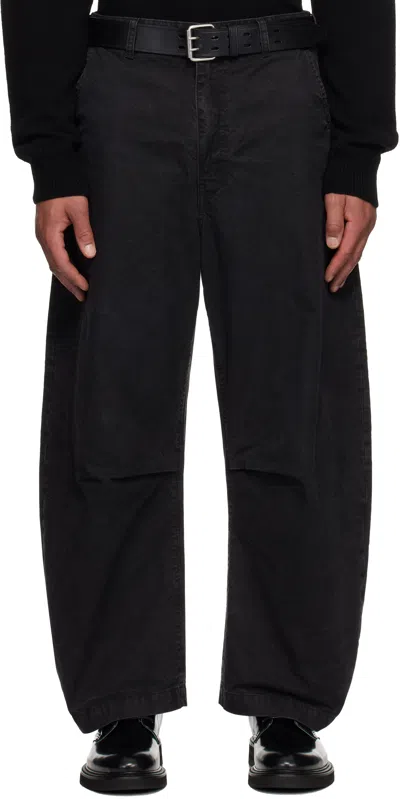 Comme Des Garçons Homme Deux Black Cotton Oxford Garment Treated Trousers