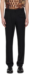 Comme Des Garçons Homme Deux Black Deconstructed Trousers In Black