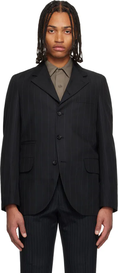Comme Des Garçons Homme Deux Black Dobby Stripe Blazer