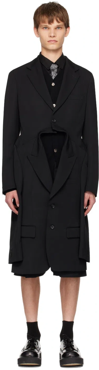Comme Des Garçons Homme Deux Black Double Blazer Coat