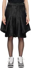 Comme Des Garçons Homme Deux Black Double Leg Shorts In 1 Black/silver