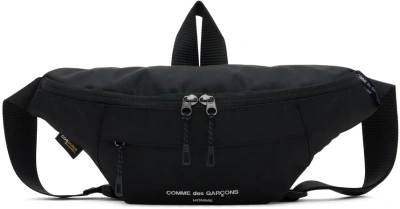 Comme Des Garçons Homme Deux Logo-embroidered Belt Bag In Black