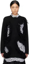 Comme Des Garçons Homme Deux Black Fringed Sweater In Black
