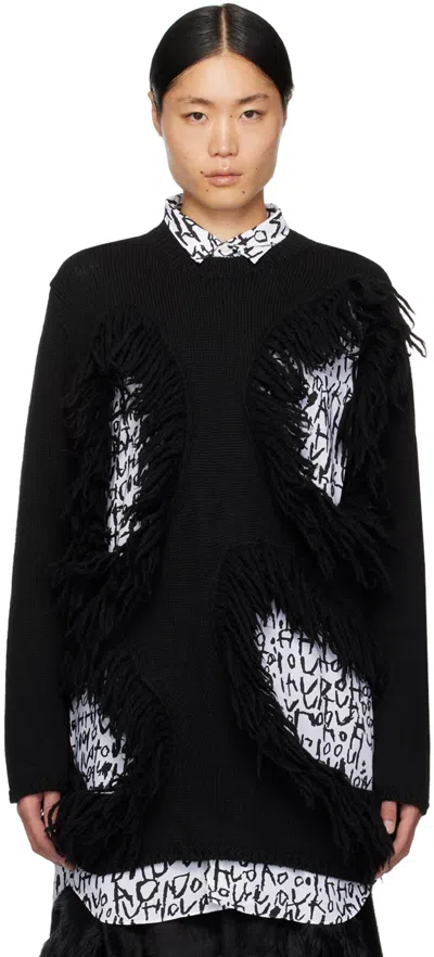 Comme Des Garçons Homme Deux Black Fringed Sweater