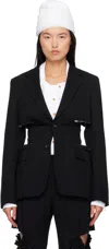 Comme Des Garçons Homme Deux Black Gabardine Blazer In 1 Black