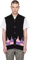 Comme Des Garçons Homme Deux Button-up Knitted Vest In 1 Black