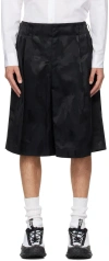 COMME DES GARÇONS HOMME DEUX BLACK JACQUARD CAMO SHORTS