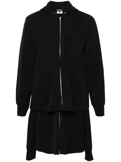 Comme Des Garçons Homme Deux Double Sleeve Hooded Jacket In Black