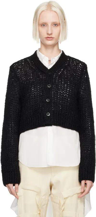 Comme Des Garçons Homme Deux Black Mohair Cardigan In 1 Black