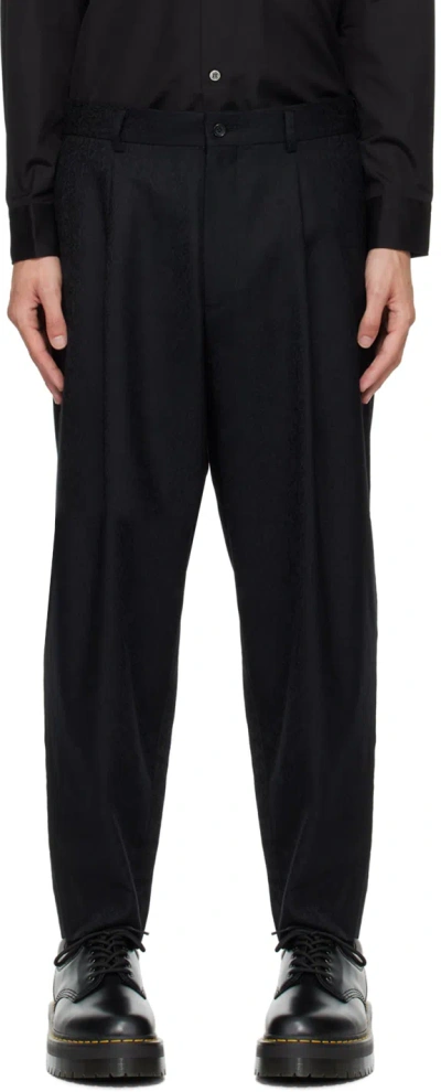 Comme Des Garçons Homme Deux Black Paisley Trousers In 1 Black