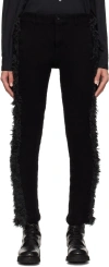 Comme Des Garçons Homme Deux Black Paneled Trousers In Black X Black