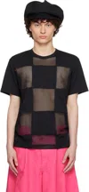Comme Des Garçons Homme Deux Check-pattern T-shirt In Black X Black