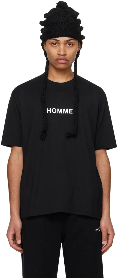 Comme Des Garçons Homme Deux Black Printed T-shirt In 1 Black