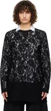 Comme Des Garçons Homme Deux Black Raschel Lace T-shirt In 1 Black