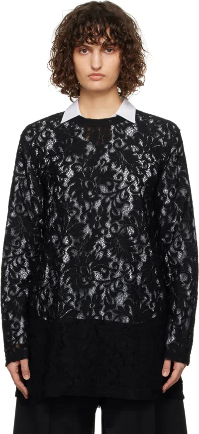 Comme Des Garçons Homme Deux Black Raschel Lace T-shirt In 1 Black
