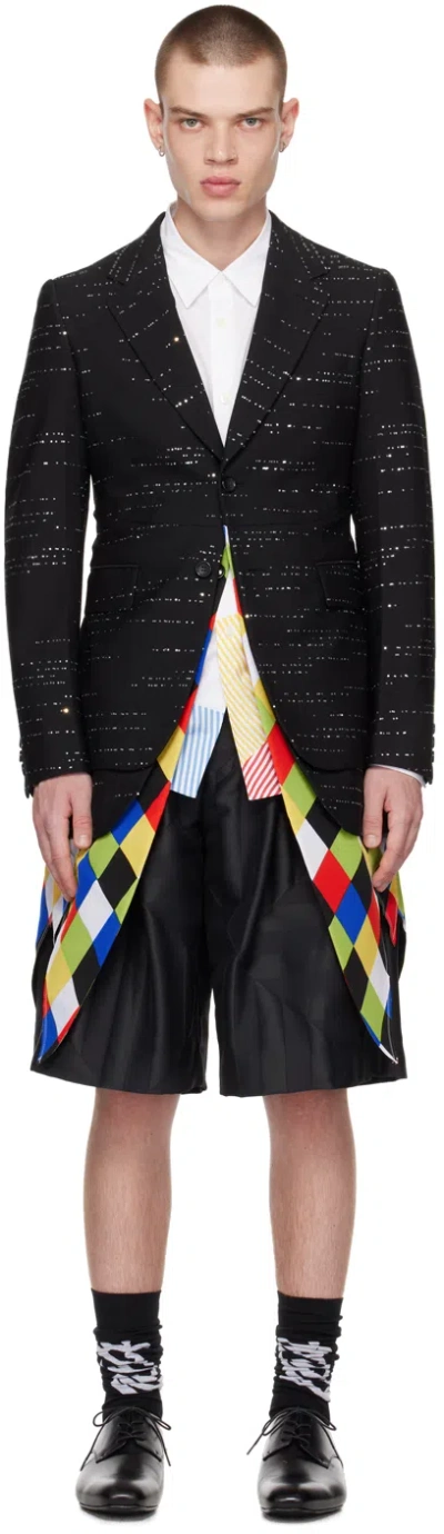 Comme Des Garçons Homme Deux Black Sequin Blazer In 1 Black X Multi