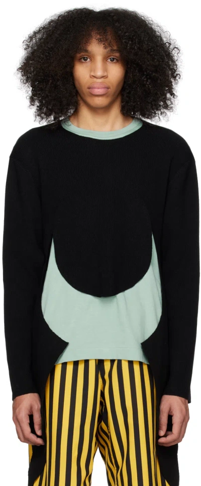 Comme Des Garçons Homme Deux Black Serrated Sweater In 1 Black