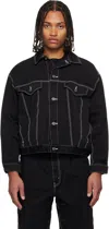 Comme Des Garçons Homme Deux Denim Jacket With Notched Lapels And Pockets In Black