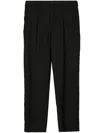 COMME DES GARÇONS HOMME DEUX BLACK STRAIGHT-LEG TAILORED TROUSERS